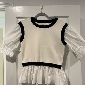 Anthropologie peplum knit sweater size small NWOT